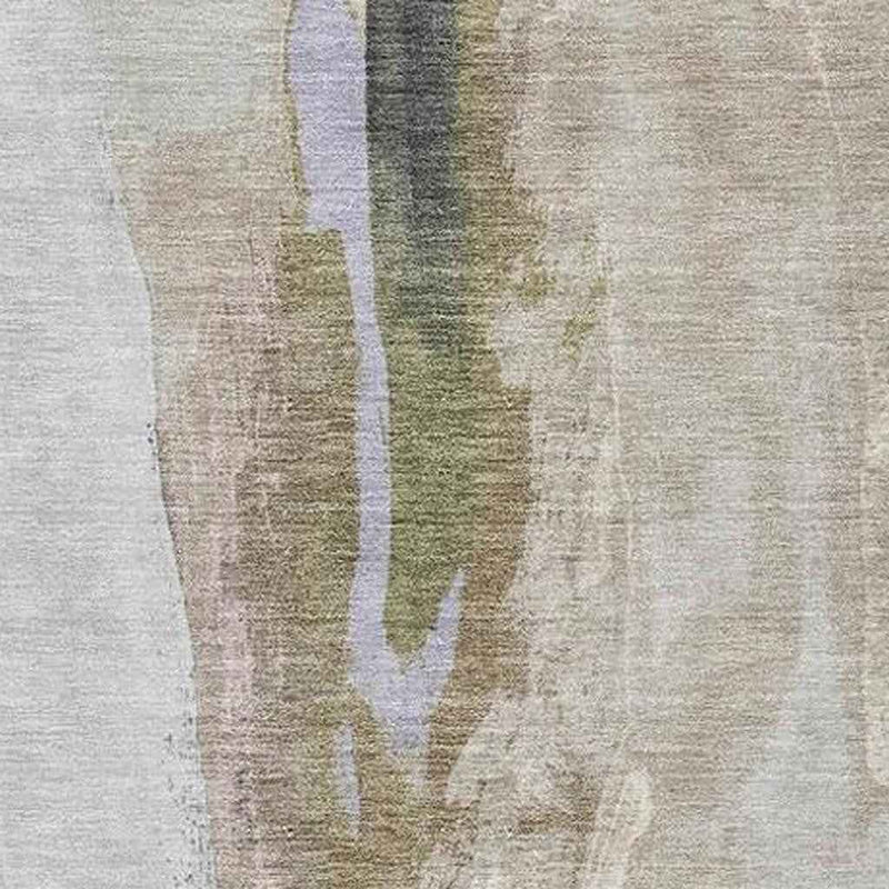 10' X 14' Ivory And Charcoal Abstract Washable Indoor Outdoor Area Rug