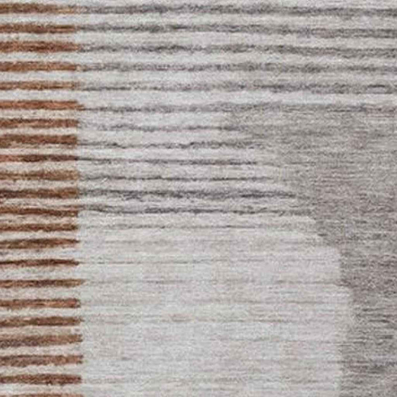 8' X 10' Taupe And Rust Geometric Washable Indoor Outdoor Area Rug