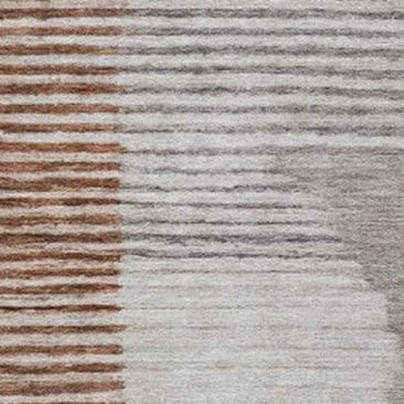 5' X 8' Taupe And Rust Geometric Washable Indoor Outdoor Area Rug