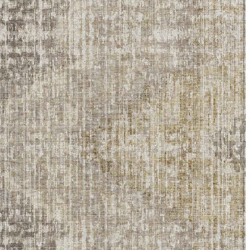 8' X 10' Khaki And Beige Geometric Washable Indoor Outdoor Area Rug