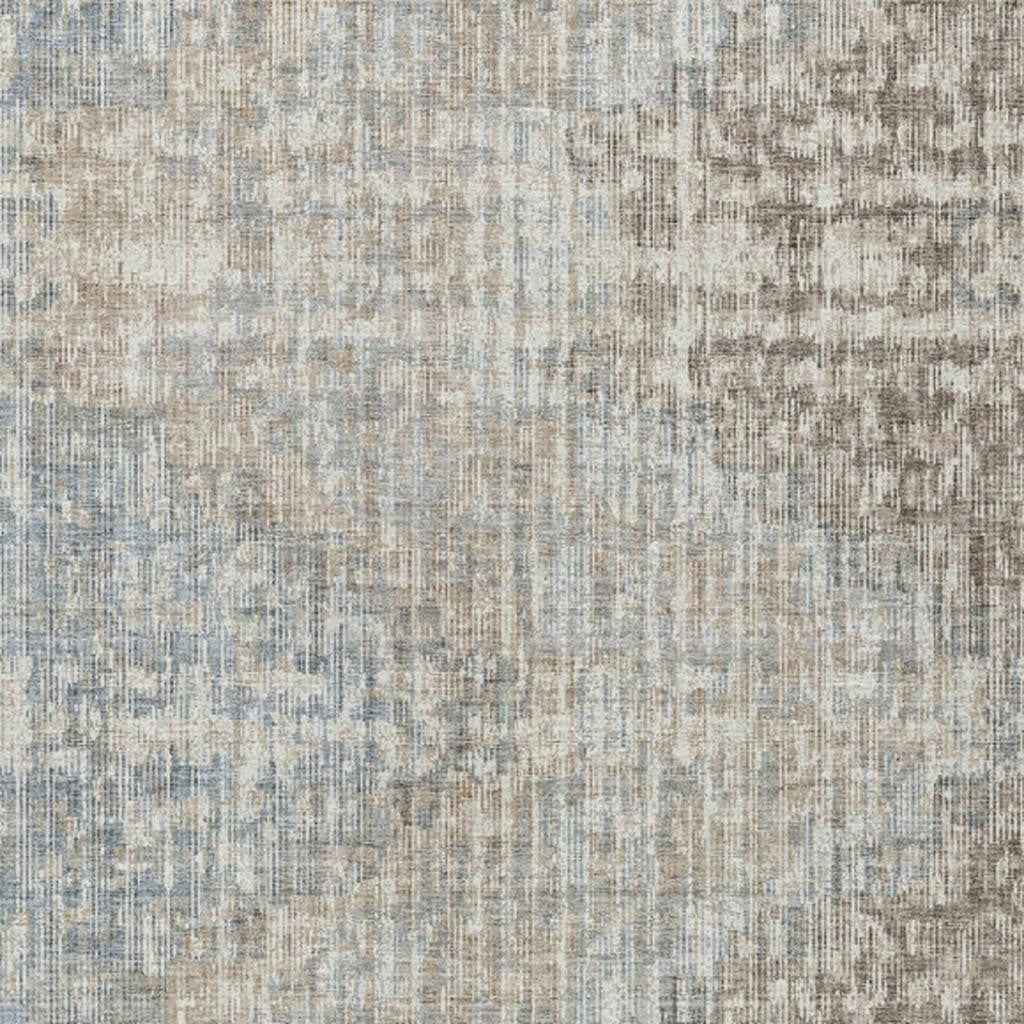 10' X 14' Beige And Gray Geometric Washable Indoor Outdoor Area Rug