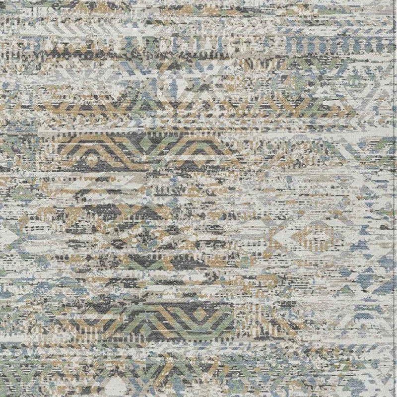 8' X 10' Ivory And Beige Moroccan Washable Indoor Outdoor Area Rug