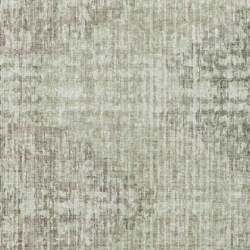 3' X 5' Fern Green And Ivory Geometric Washable Indoor Outdoor Area Rug