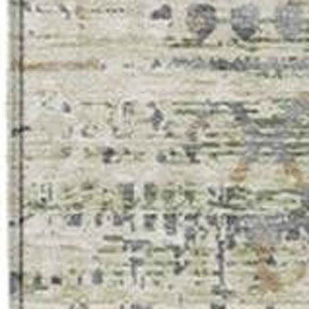 3' X 5' Artichoke Green And Beige Moroccan Washable Indoor Outdoor Area Rug