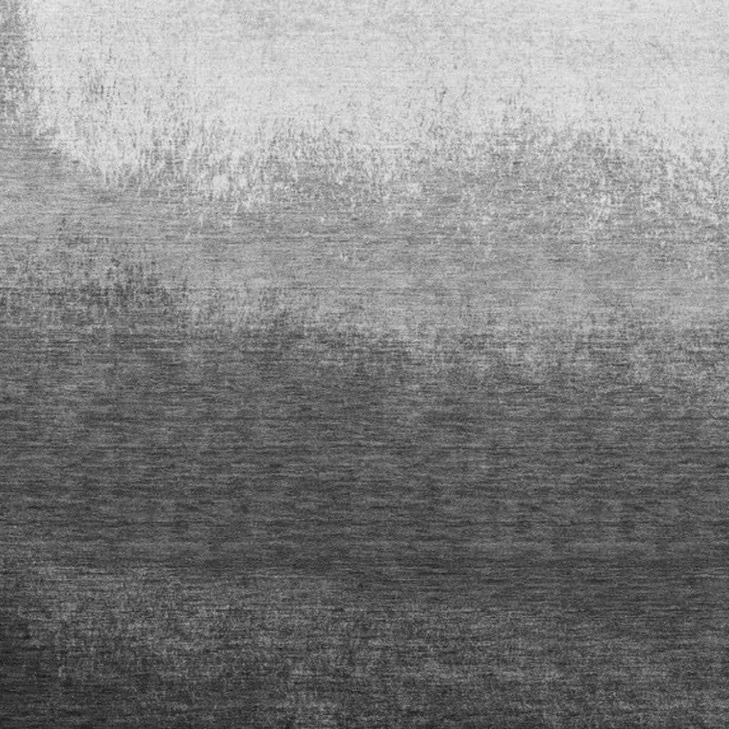 9' X 12' Gray And Silver Ombre Washable Indoor Outdoor Area Rug