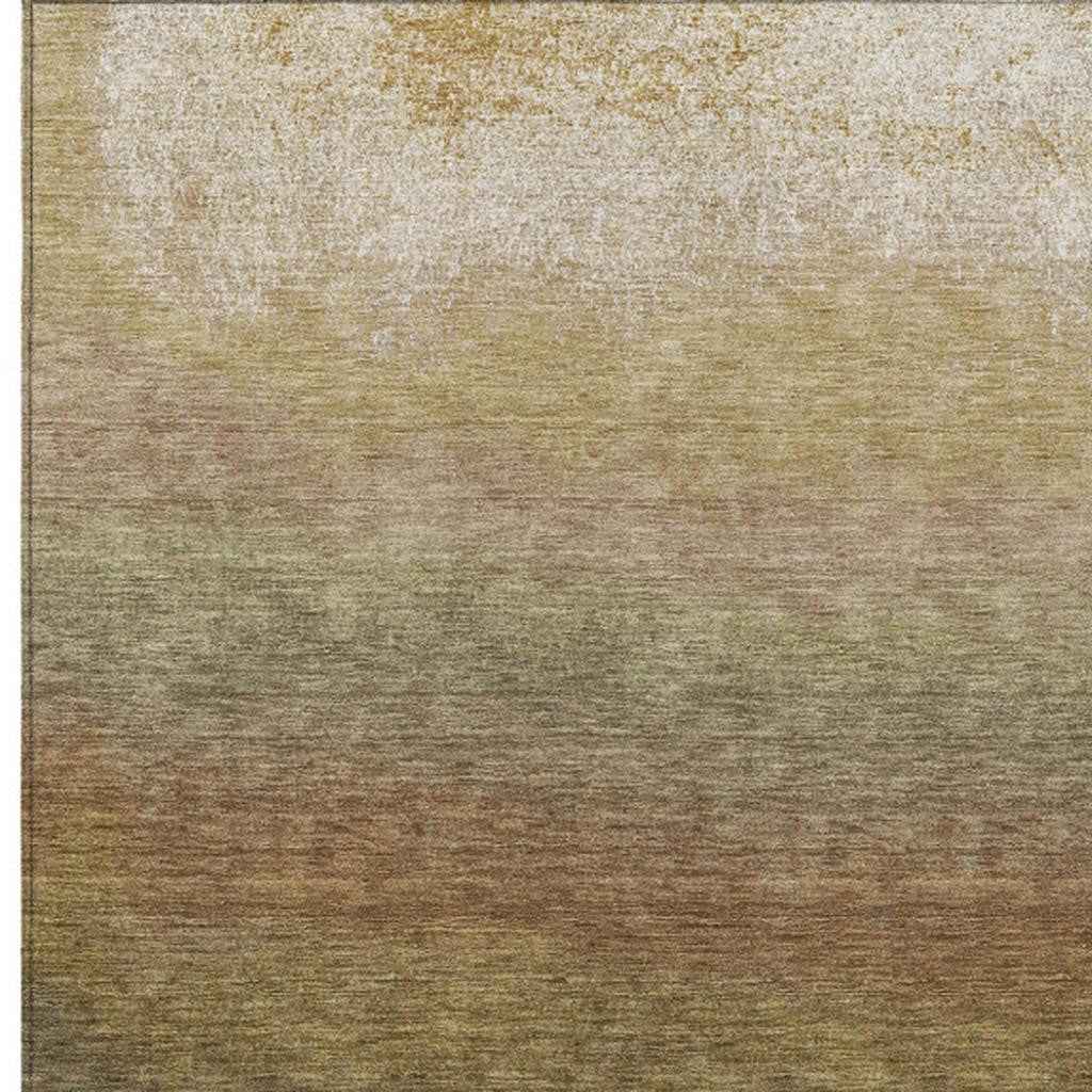 3' X 5' Taupe And Beige Ombre Washable Indoor Outdoor Area Rug