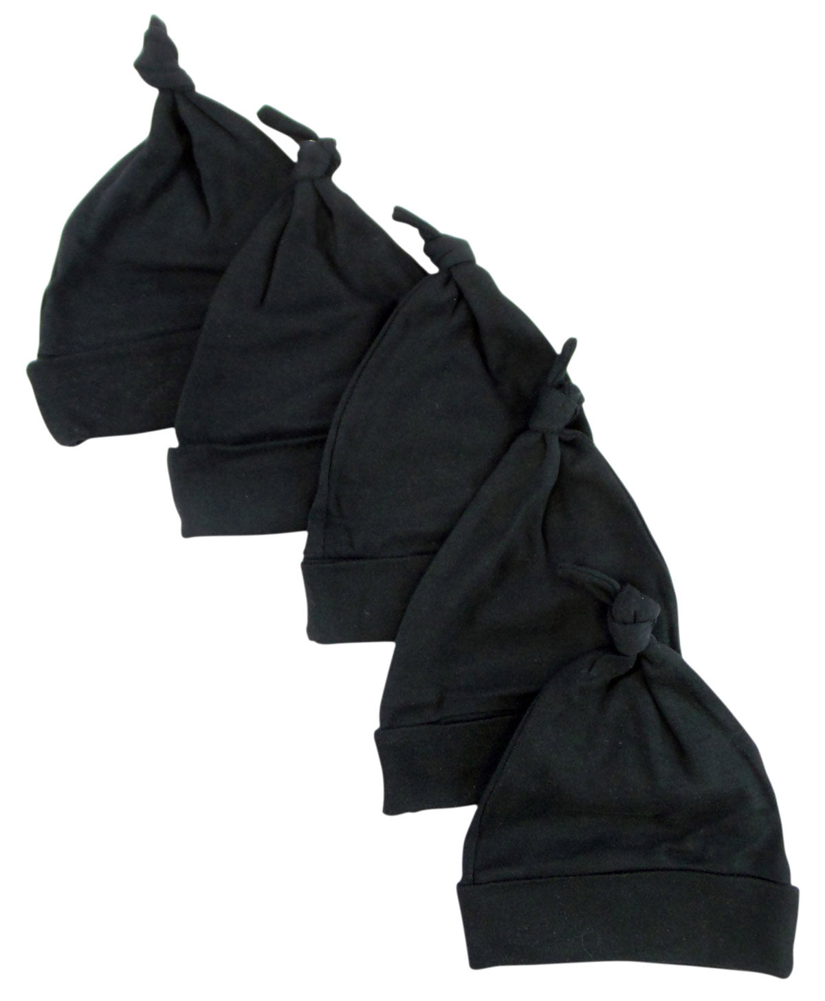 Black Knotted Baby Cap (pack Of 5) 1100-black-5 - GreatEagleInc