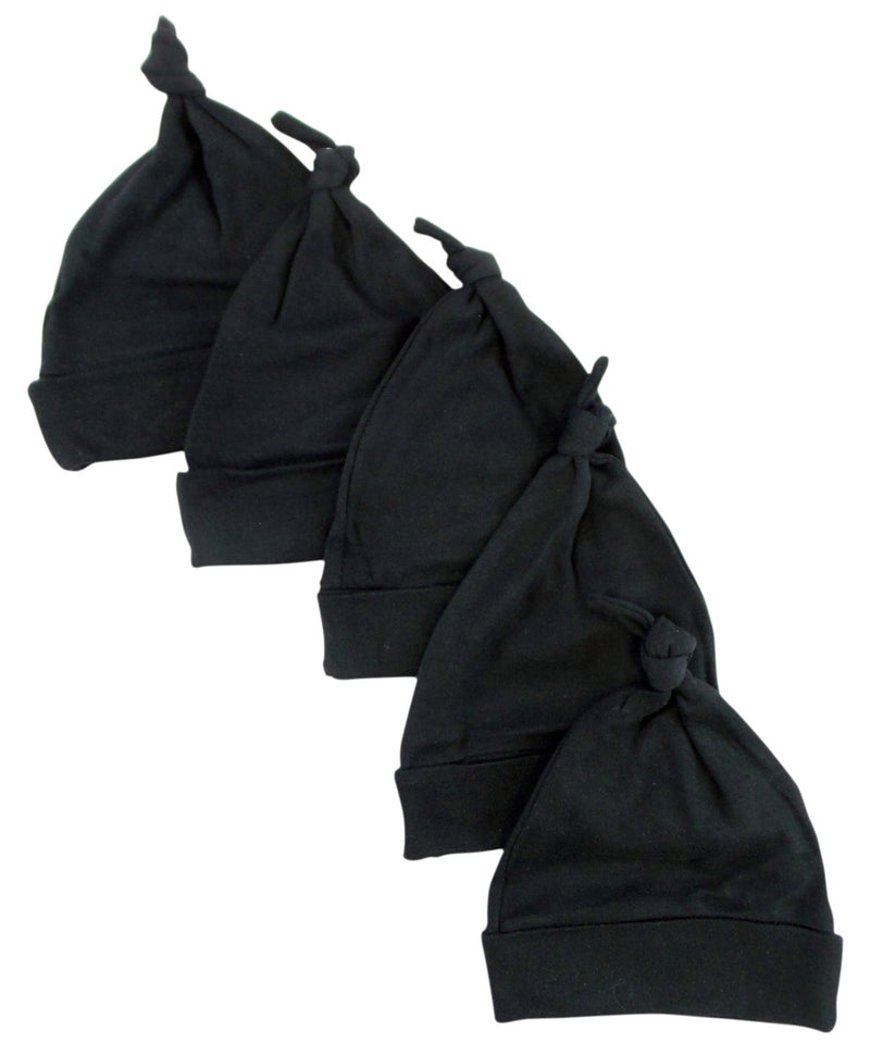 Black Knotted Baby Cap (pack Of 5) 1100-black-5 - GreatEagleInc