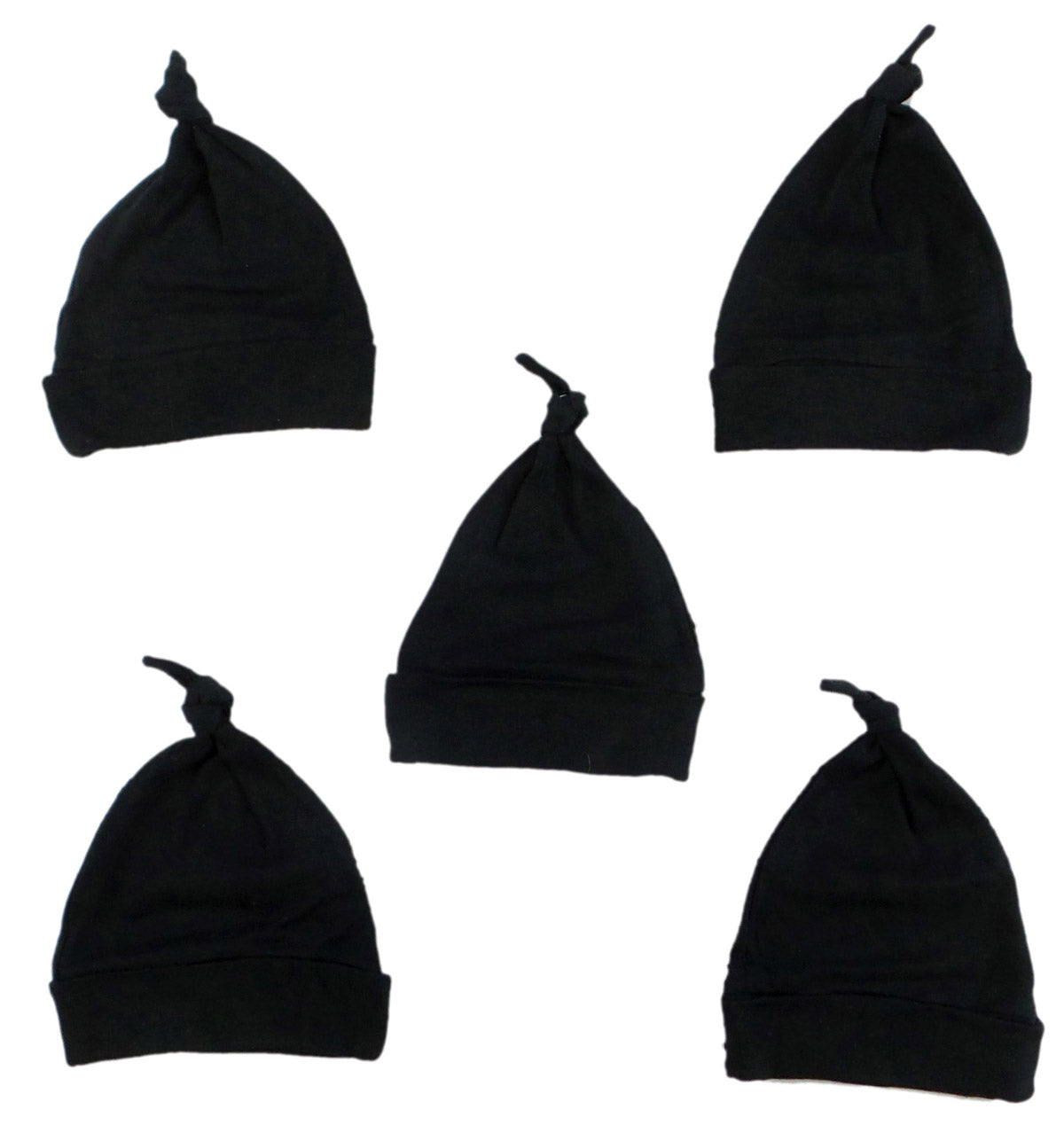 Black Knotted Baby Cap (pack Of 5) 1100-black-5 - GreatEagleInc