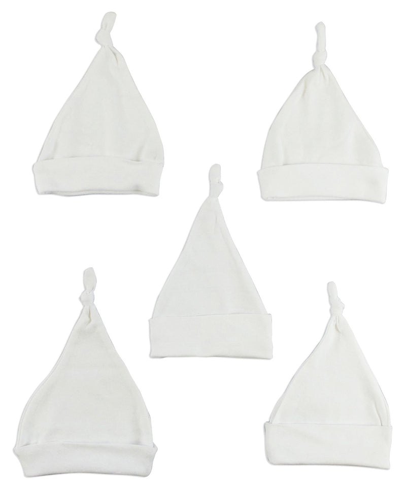 White Knotted Baby Cap (pack Of 5) 1101-white-5 - GreatEagleInc