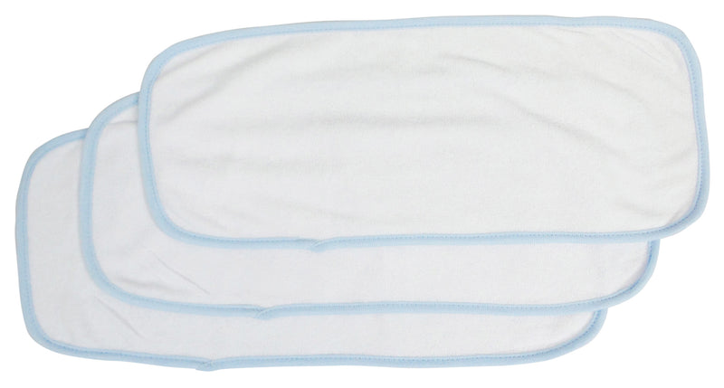 Baby Burpcloth With Blue Trim (pack Of 3) 1025-b-3 - GreatEagleInc