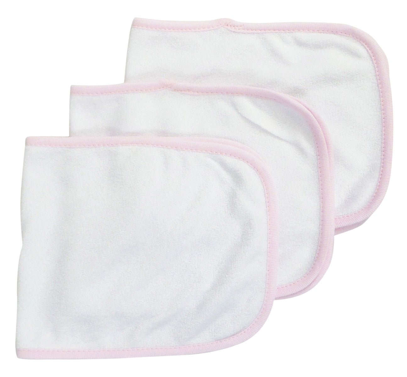 Baby Burpcloth With Pink Trim (pack Of 3) 1025-p-3 - GreatEagleInc