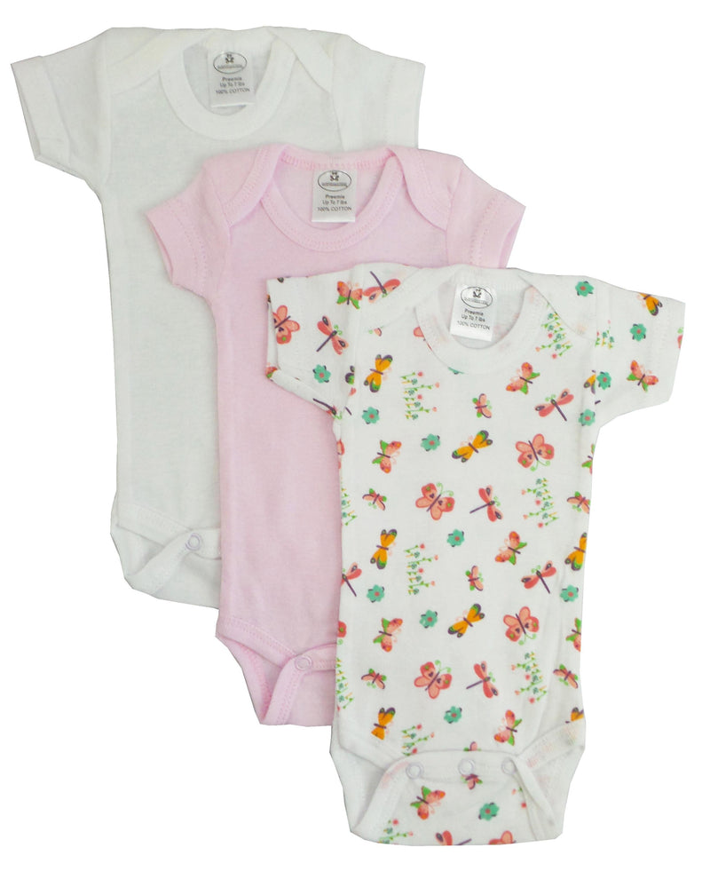 Preemie Girls Printed Short Sleeve Variety Pack 005p - GreatEagleInc