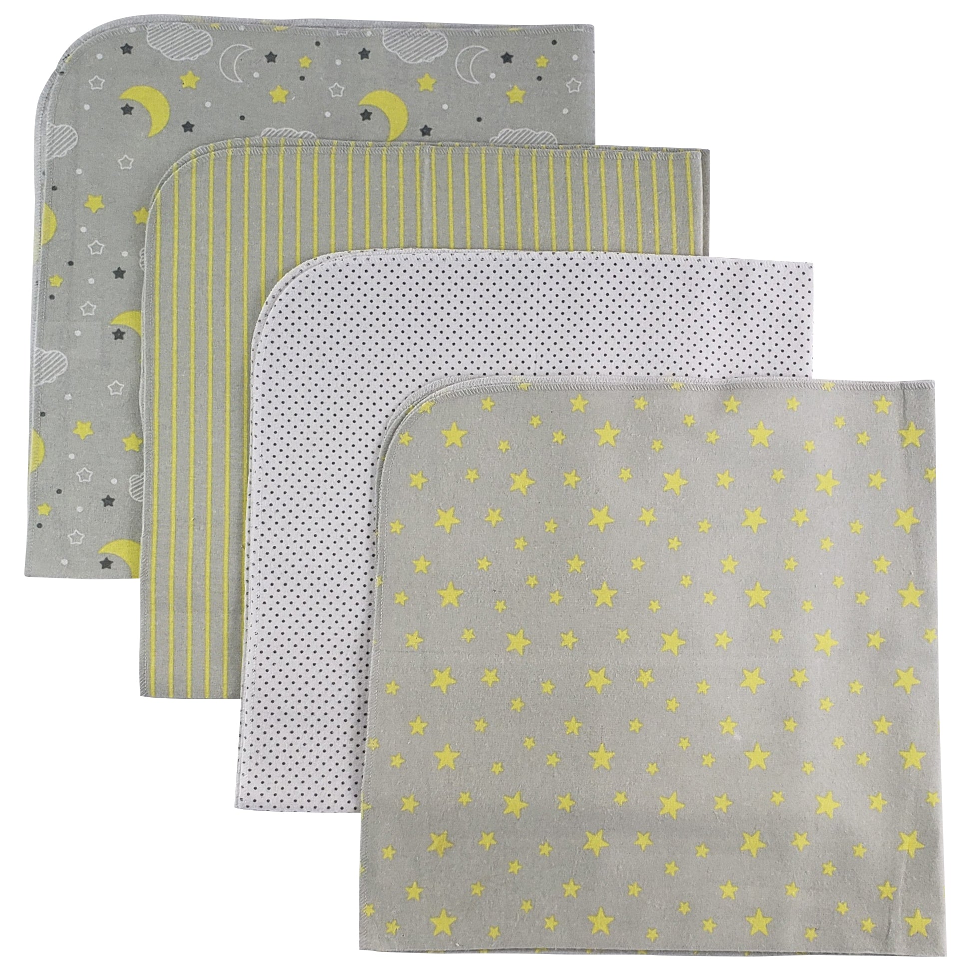 Yellow Flannel Receiving Blanket - 4 Pack  3211y - GreatEagleInc