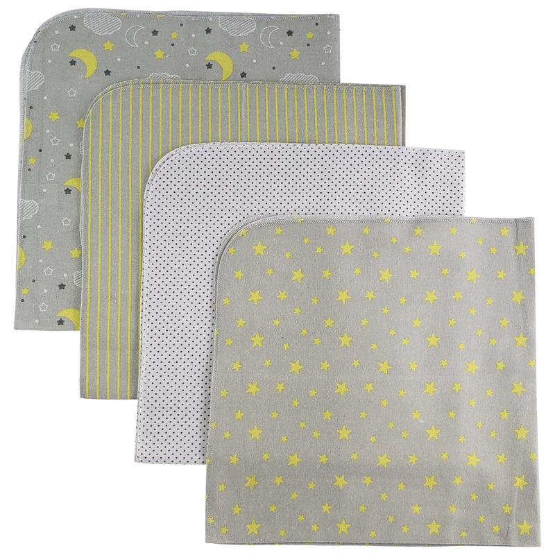 Yellow Flannel Receiving Blanket - 4 Pack  3211y - GreatEagleInc