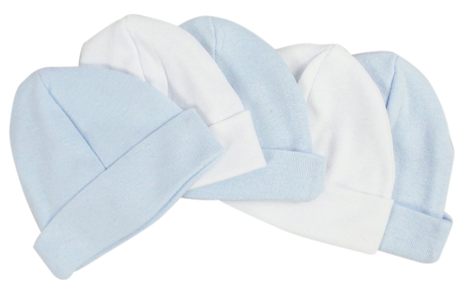 Blue & White Baby Caps (pack Of 5) 031-blue-3-w-2 - GreatEagleInc