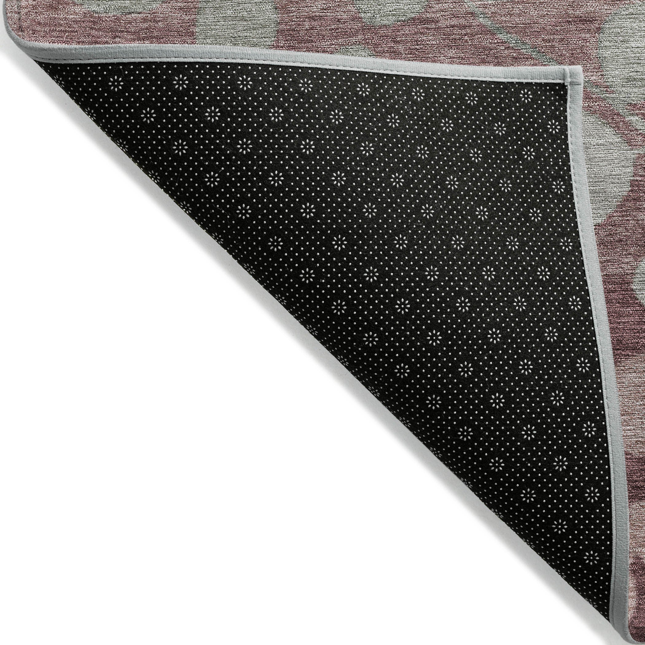 8' Blush And Emerald Round Floral Washable Indoor Outdoor Area Rug