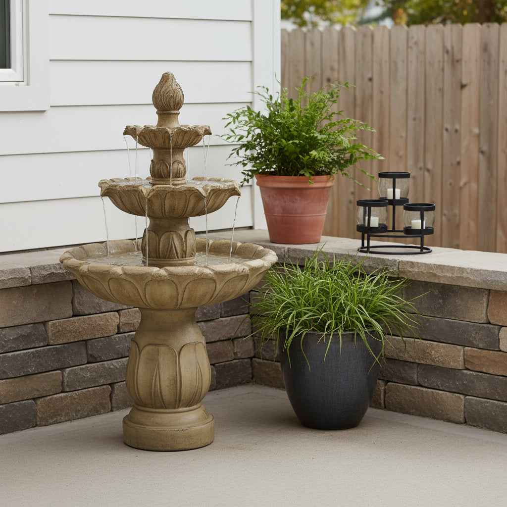 46" Taupe Polyresin Garden Art