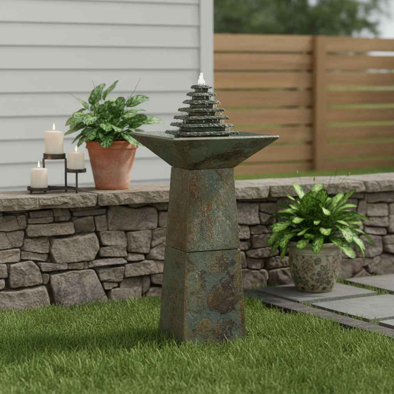 41" Gray Stone LED lights Garden Art