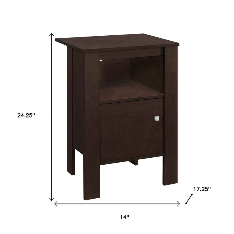 24" Espresso Wood Nightstand
