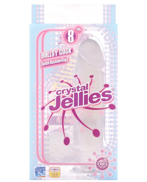 Crystal Jellies 8" Ballsy Cock - Clear - GreatEagleInc