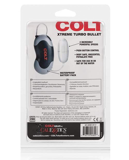 COLT Xtreme Turbo Bullet Power Pack Waterproof - 2 Speed Silver - Gay & Lesbian Products