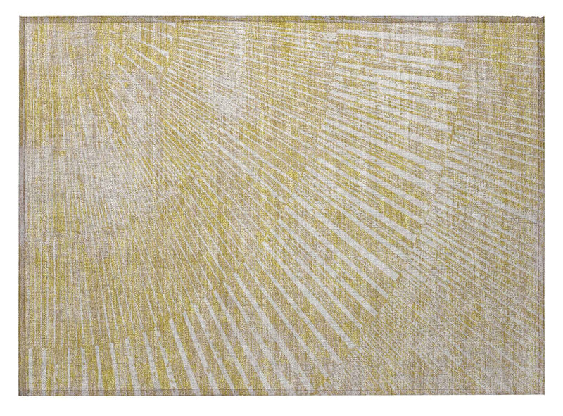 2' X 3' Wheat Abstract Washable Non Skid Indoor Outdoor Area Rug