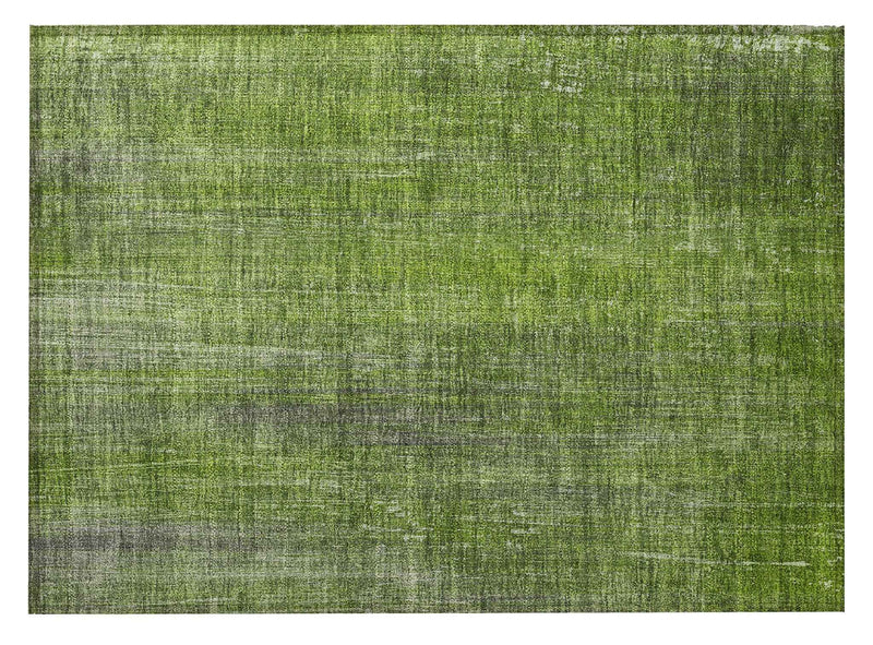 2' X 3' Green Striped Washable Non Skid Indoor Outdoor Area Rug