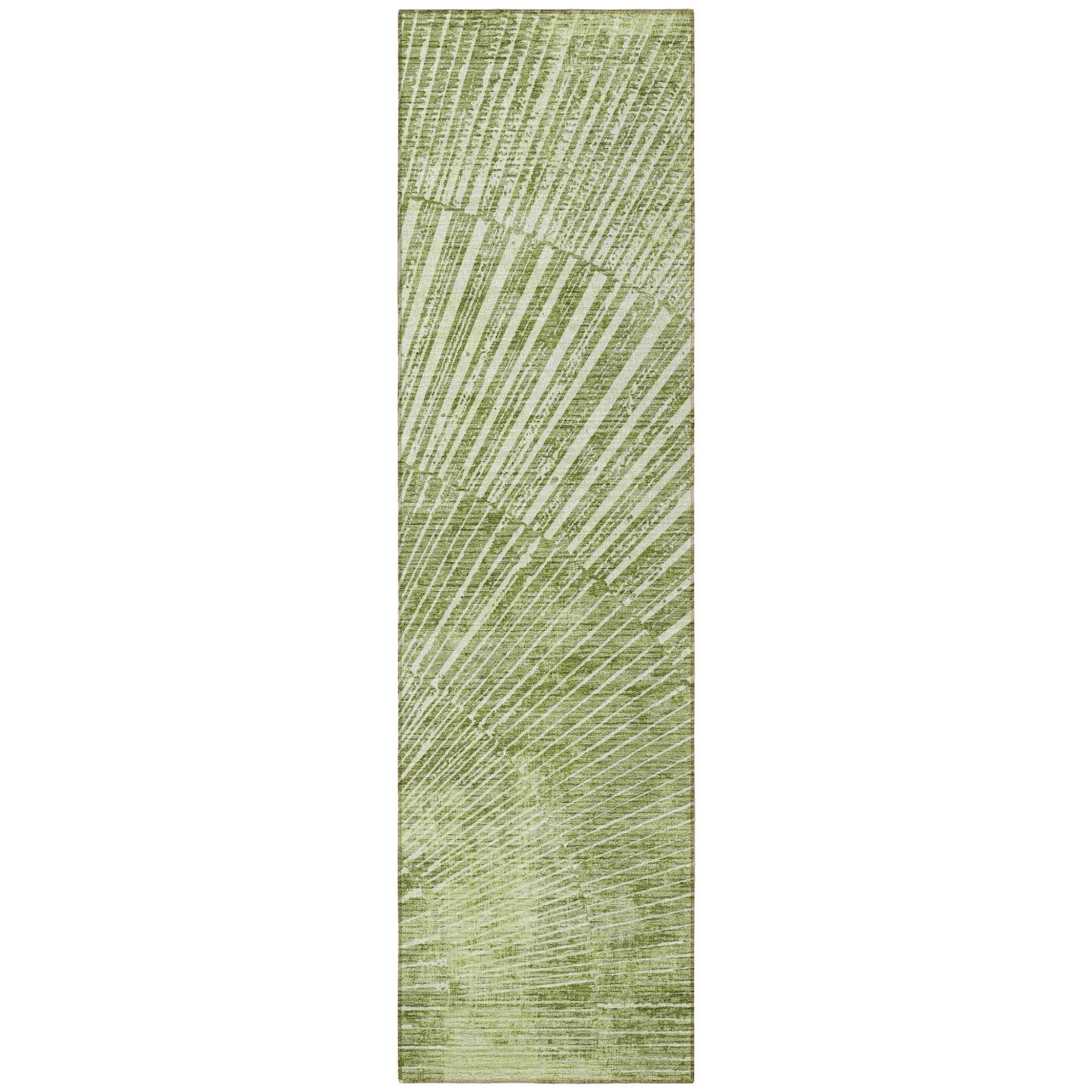 8' Runner Sage Abstract Washable Non Skid Indoor Outdoor Runner Rug