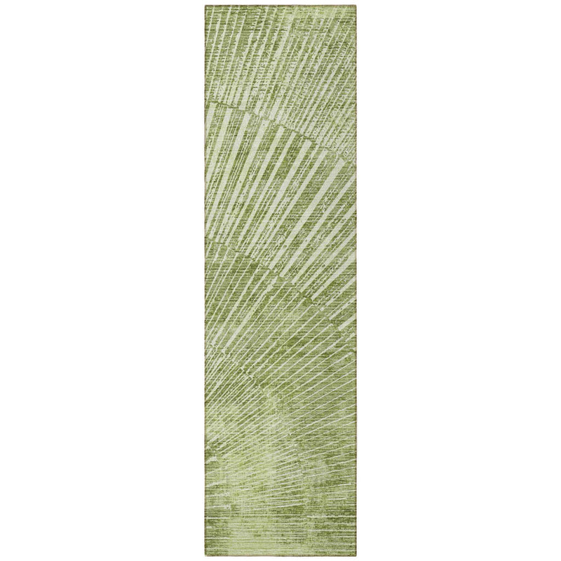 8' Runner Sage Abstract Washable Non Skid Indoor Outdoor Runner Rug