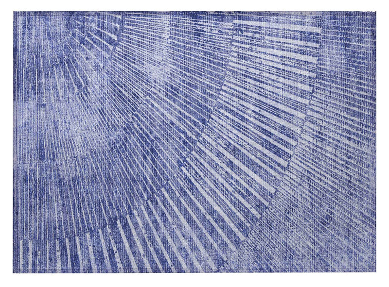 2' X 3' Navy Blue Abstract Washable Non Skid Indoor Outdoor Area Rug