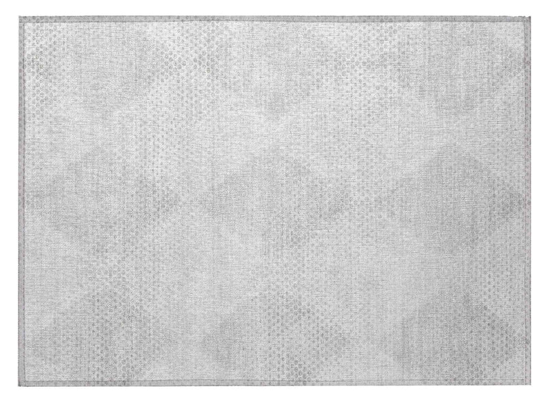 2' X 3' Ivory Geometric Washable Non Skid Indoor Outdoor Area Rug