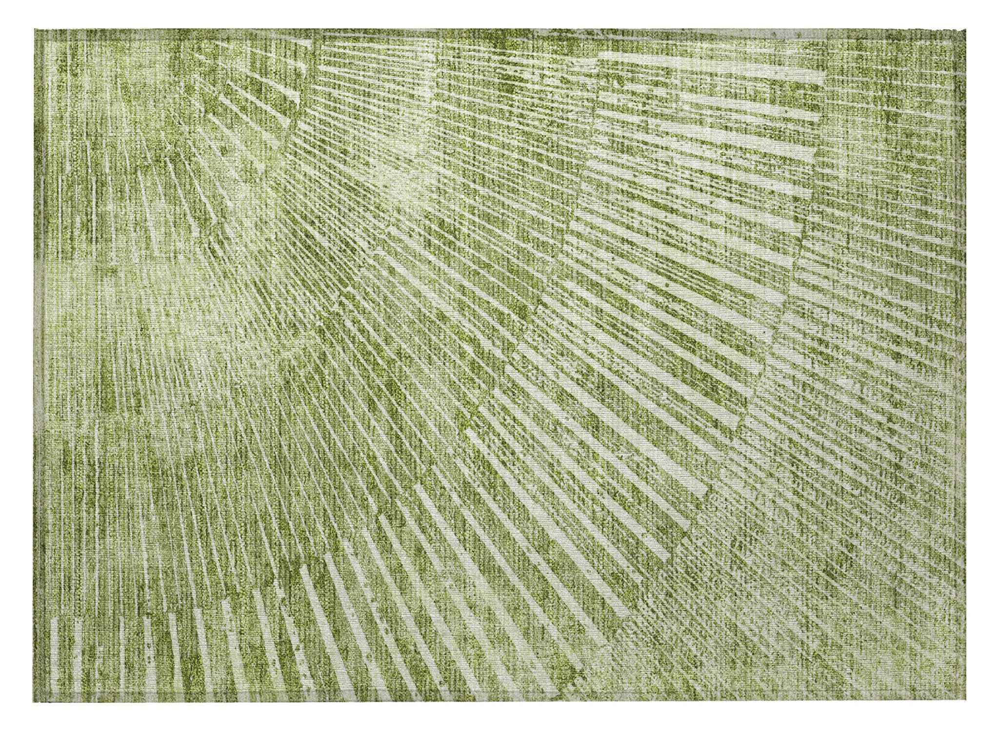 2' X 3' Sage Abstract Washable Non Skid Indoor Outdoor Area Rug