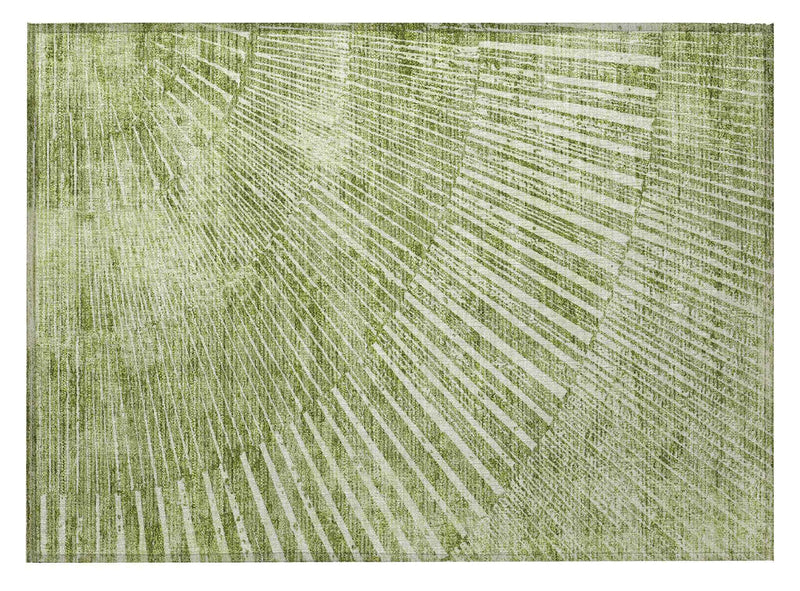 2' X 3' Sage Abstract Washable Non Skid Indoor Outdoor Area Rug