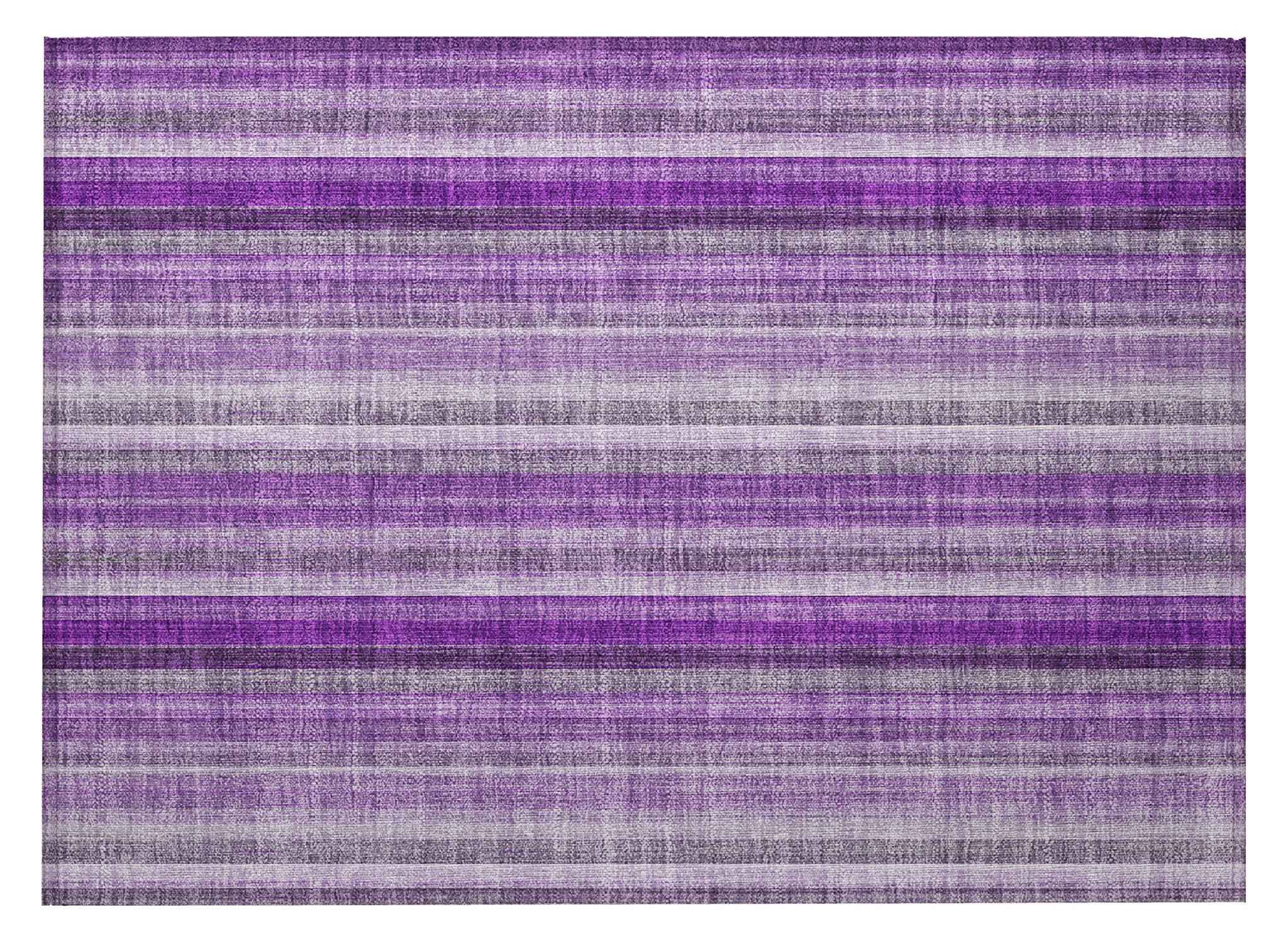 2' X 3' Purple Striped Washable Non Skid Indoor Outdoor Area Rug