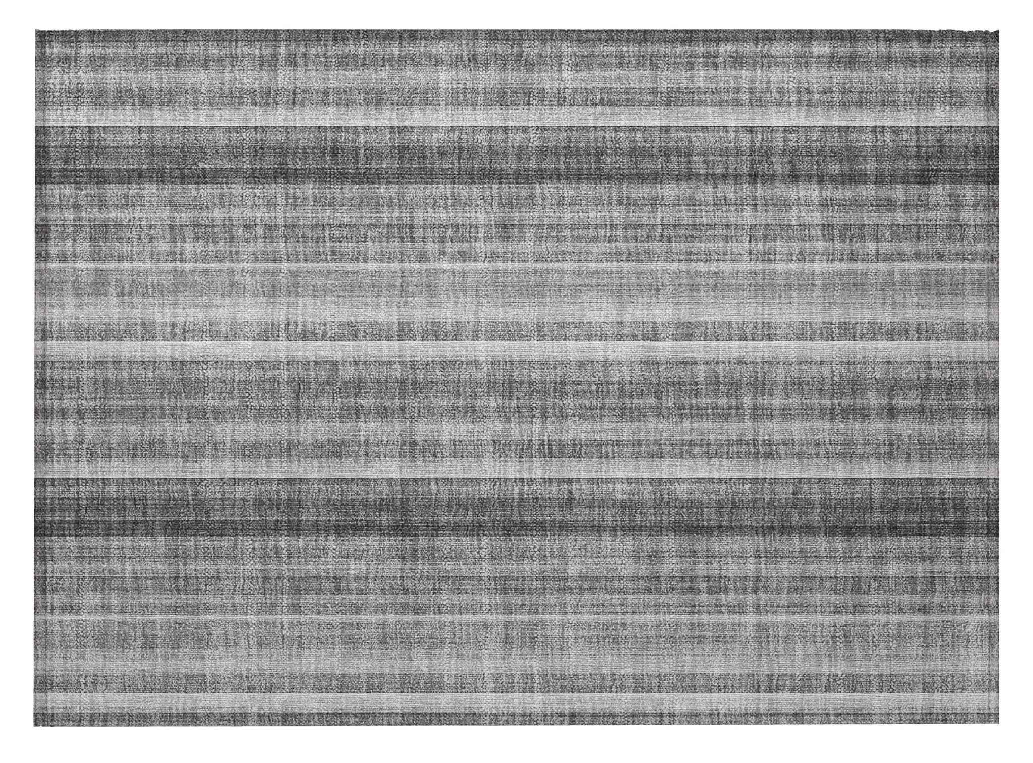 2' X 3' Gray Striped Washable Non Skid Indoor Outdoor Area Rug