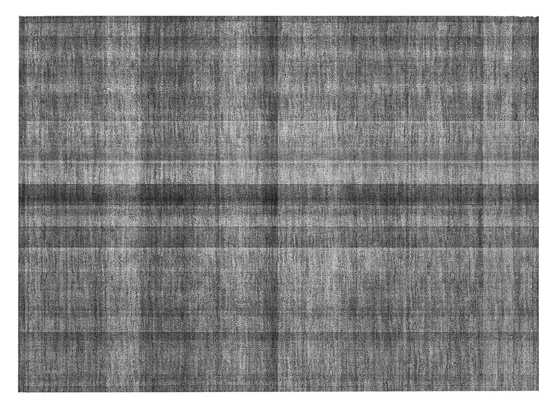 2' X 3' Gray Plaid Washable Non Skid Indoor Outdoor Area Rug