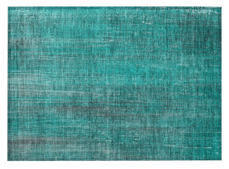 2' X 3' Teal Striped Washable Non Skid Indoor Outdoor Area Rug