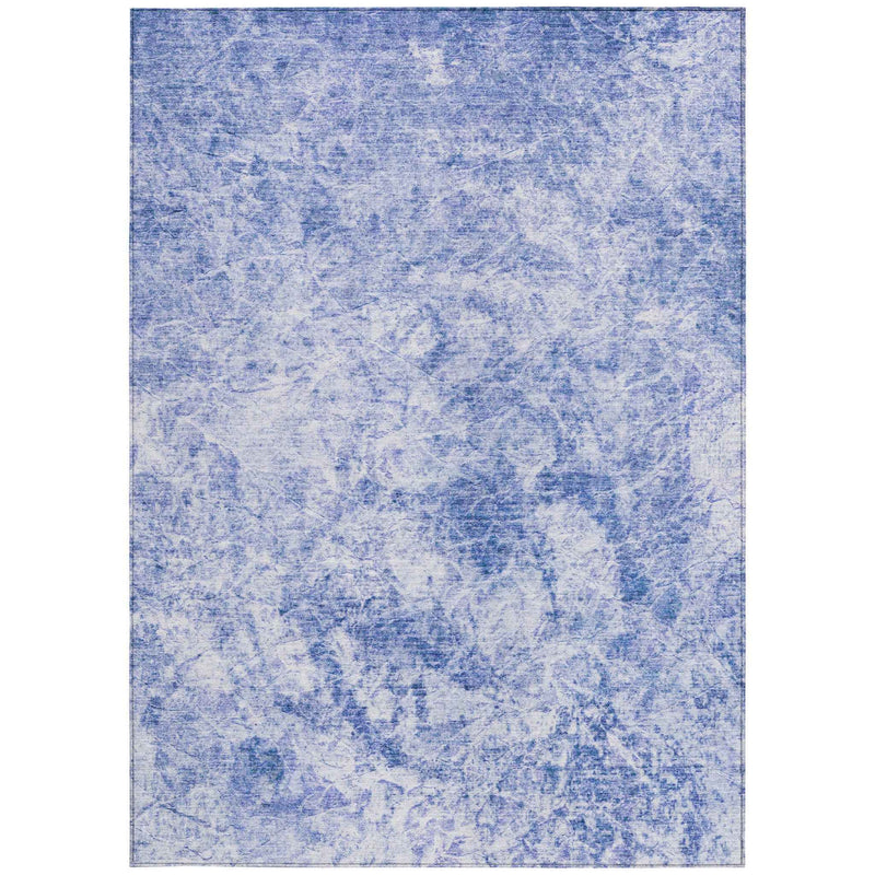 9' X 12' Blue Abstract Washable Non Skid Indoor Outdoor Area Rug