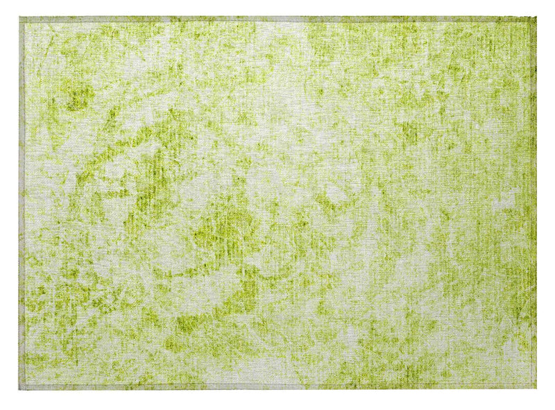 2' X 3' Lime Green Abstract Washable Non Skid Indoor Outdoor Area Rug