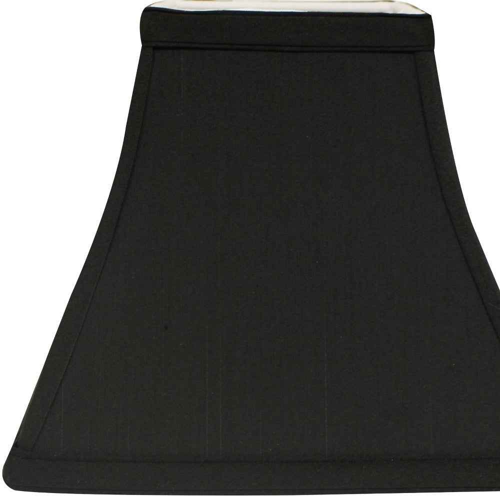 Black Shantung Silk Square Lamp Shade