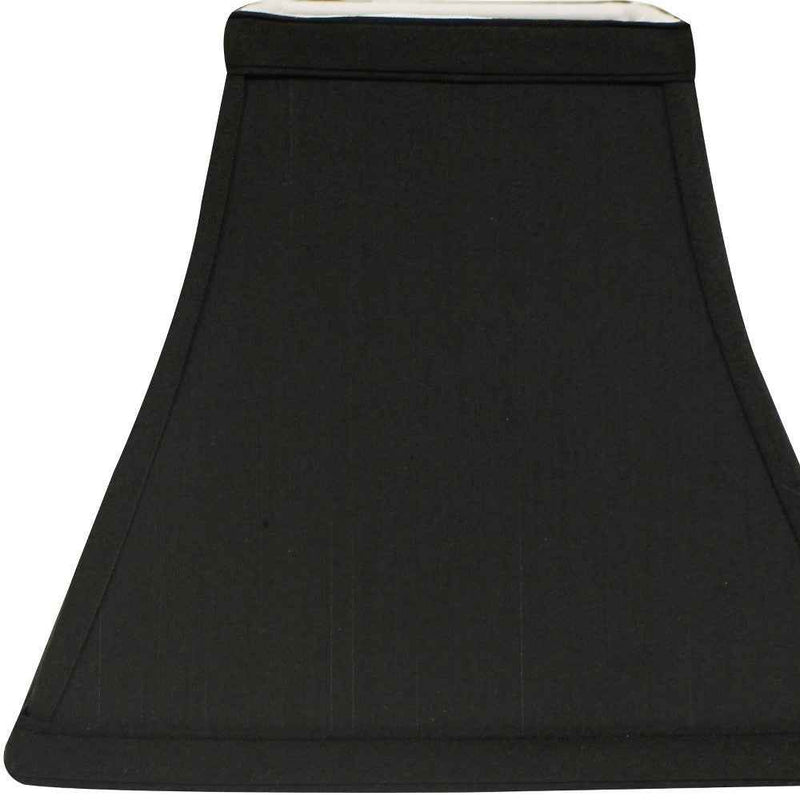 Black Shantung Silk Square Lamp Shade