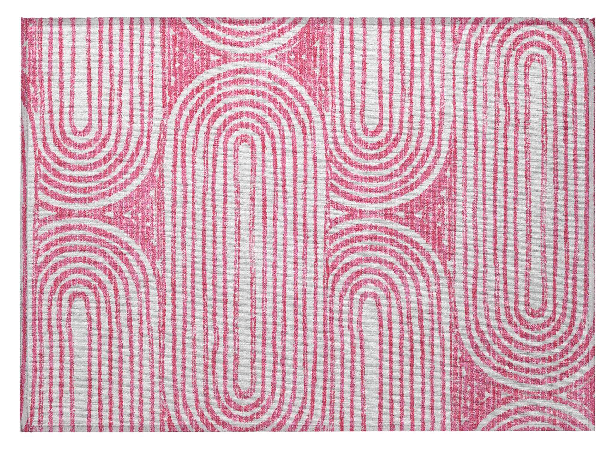 2' X 3' Blush Abstract Washable Non Skid Indoor Outdoor Area Rug