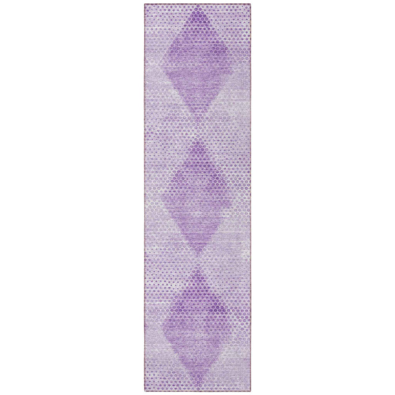 8' Runner Lavender Geometric Washable Non Skid Indoor Outdoor Runner Rug