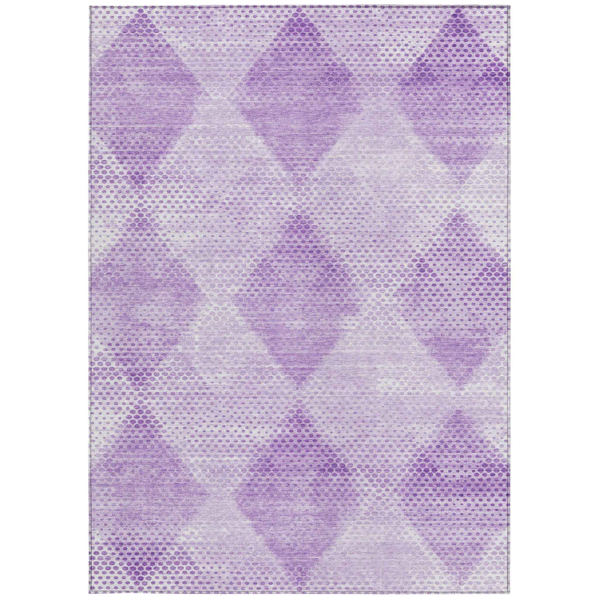 10' X 14' Lavender Geometric Washable Non Skid Indoor Outdoor Area Rug