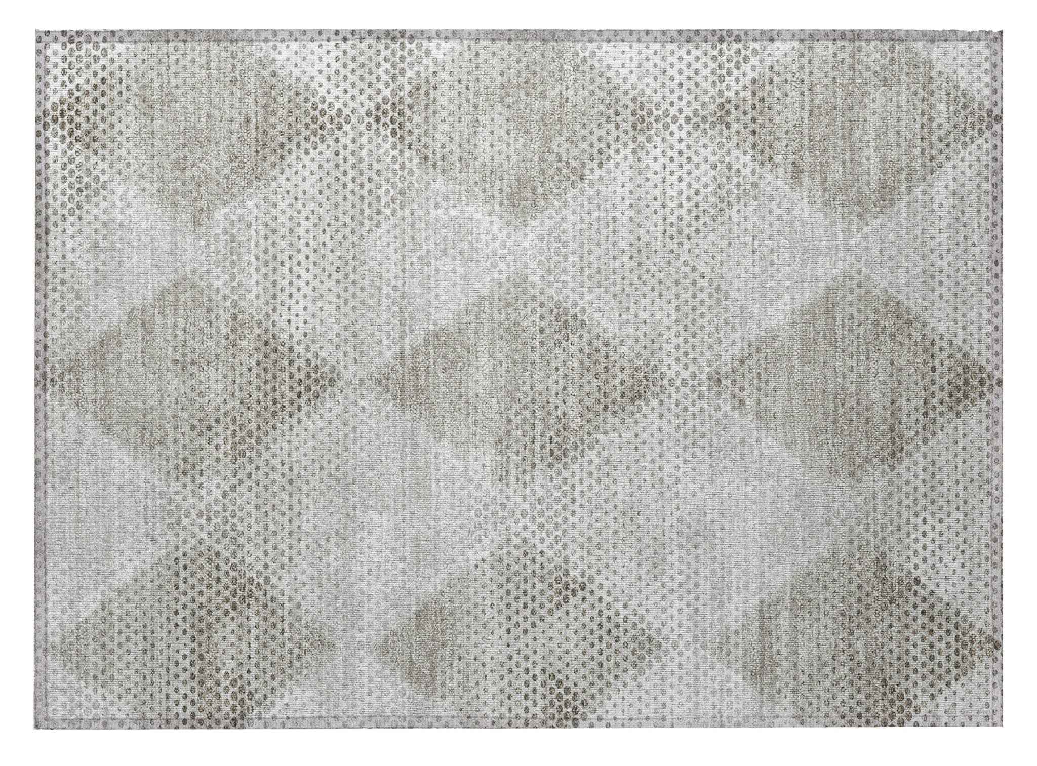 2' X 3' Gray Geometric Washable Non Skid Indoor Outdoor Area Rug