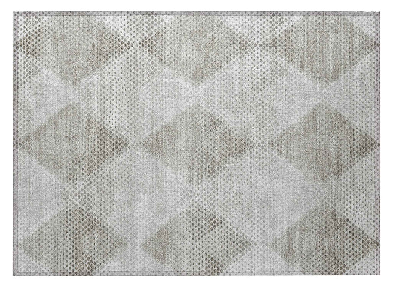 2' X 3' Gray Geometric Washable Non Skid Indoor Outdoor Area Rug