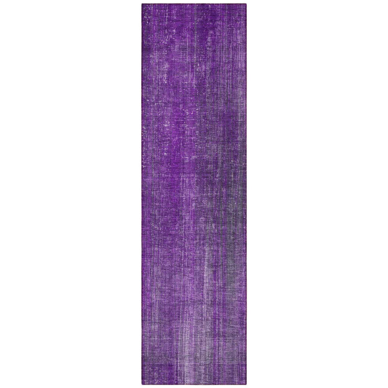 8' Runner Purple Striped Washable Non Skid Indoor Outdoor Runner Rug