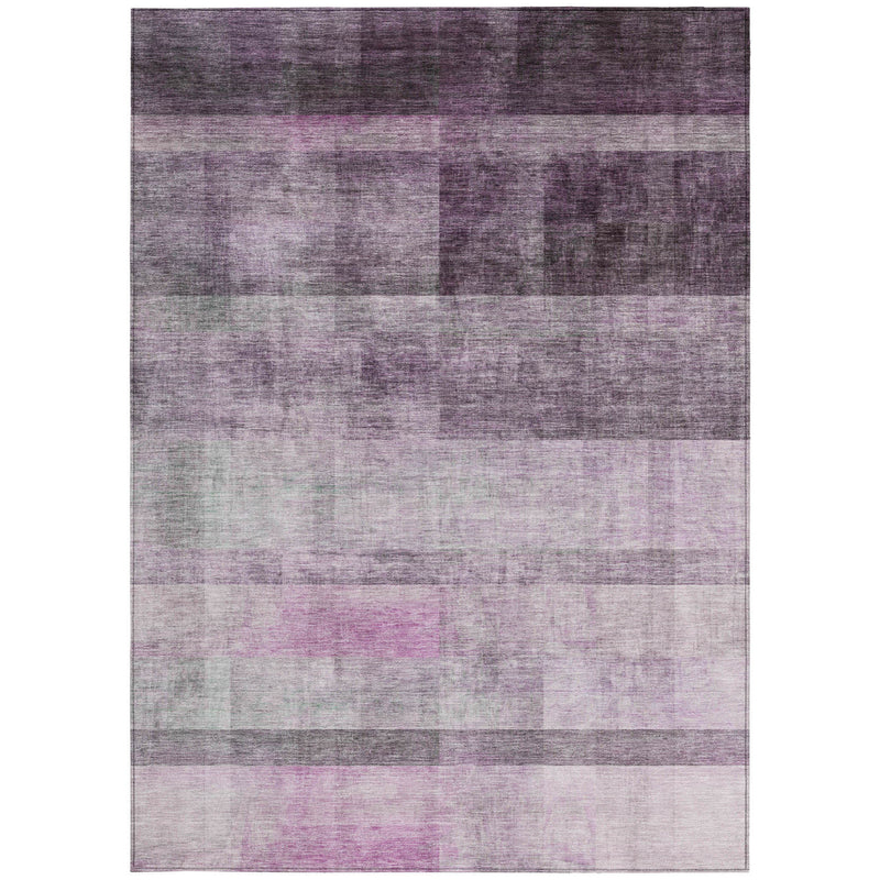 8' X 10' Purple Ombre Washable Non Skid Indoor Outdoor Area Rug - GreatEagleInc