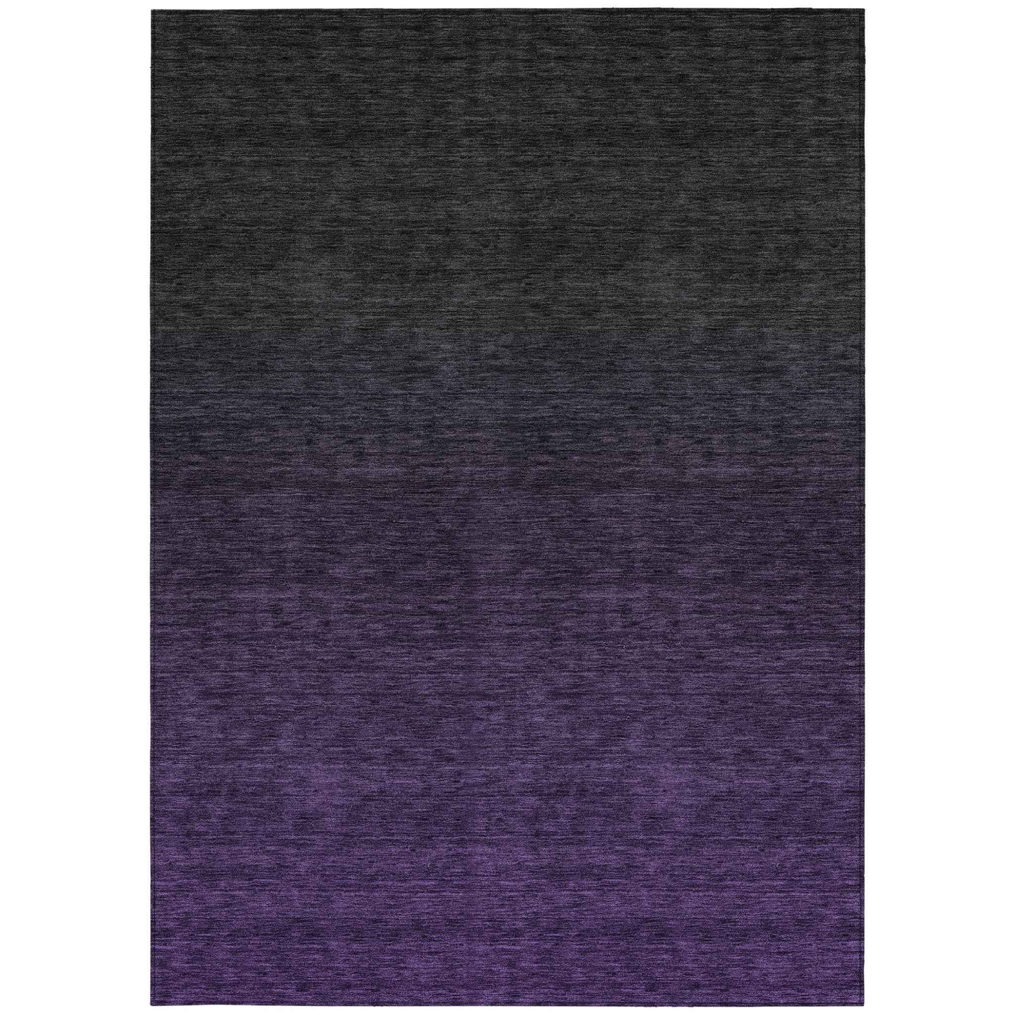 10' X 14' Eggplant Purple And Charcoal Abstract Washable Indoor Outdoor Area Rug